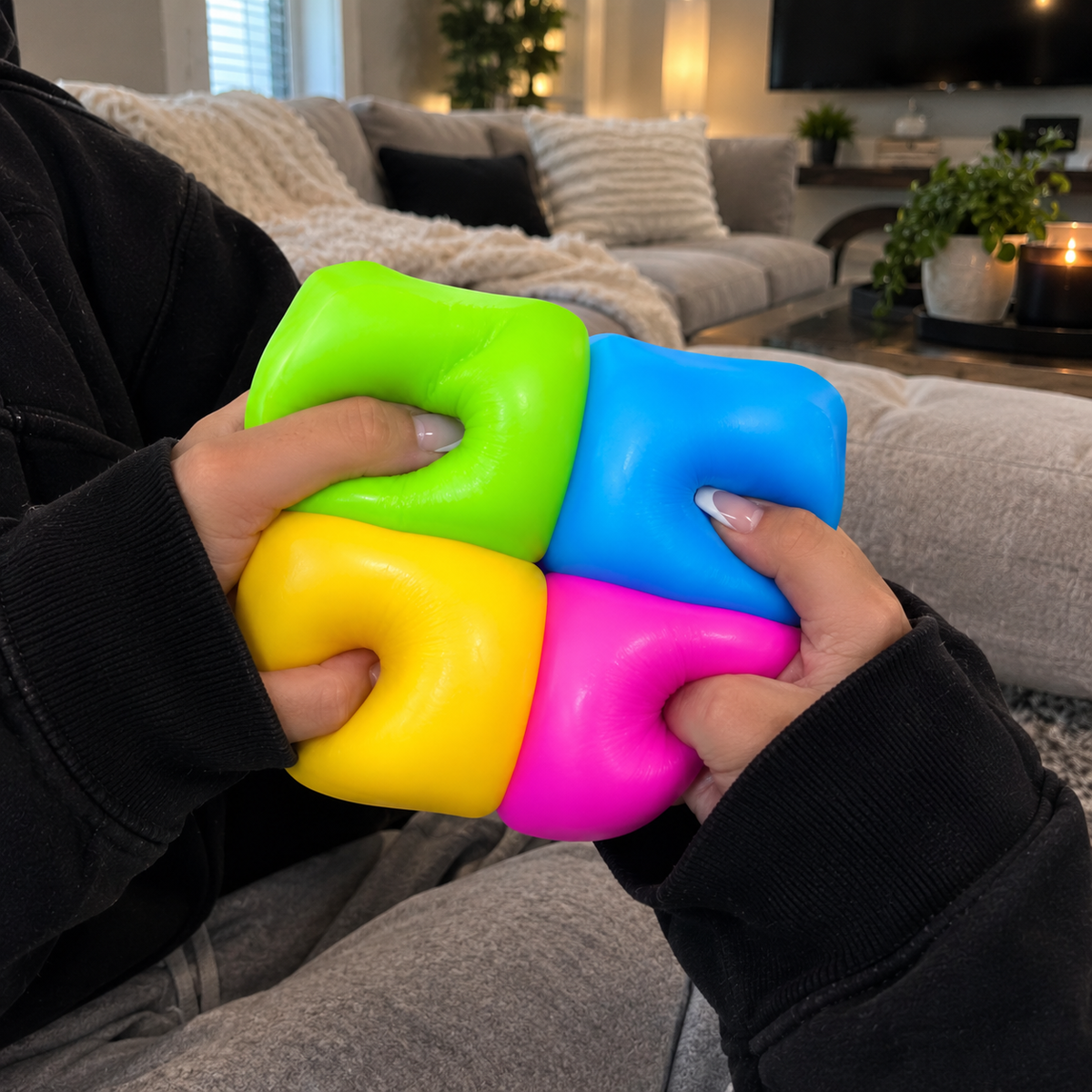 Squishy Stress Cube Fidget Toys — 4 Pack